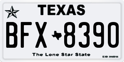 TX license plate BFX8390