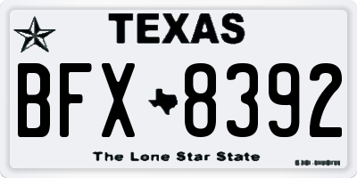 TX license plate BFX8392