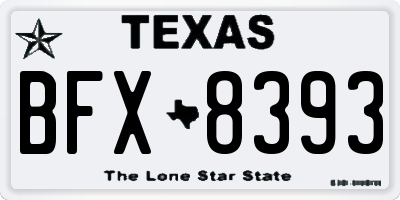 TX license plate BFX8393
