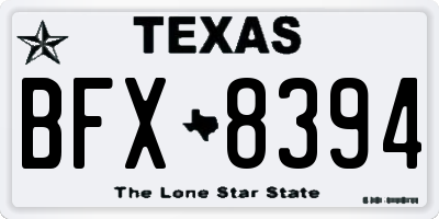 TX license plate BFX8394