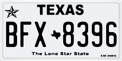 TX license plate BFX8396