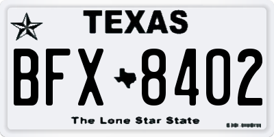 TX license plate BFX8402