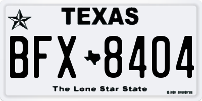 TX license plate BFX8404