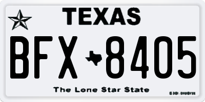 TX license plate BFX8405