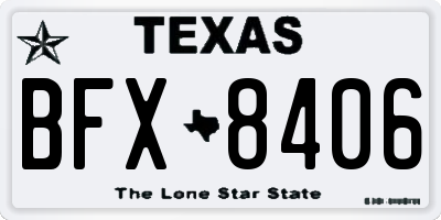 TX license plate BFX8406