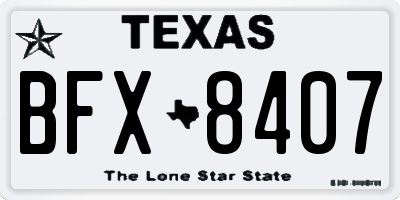 TX license plate BFX8407