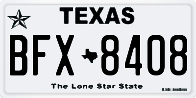 TX license plate BFX8408