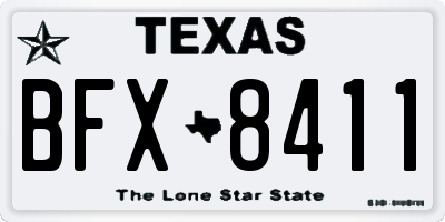 TX license plate BFX8411
