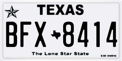 TX license plate BFX8414