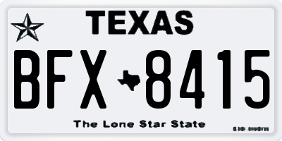 TX license plate BFX8415
