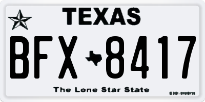 TX license plate BFX8417