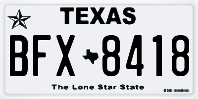 TX license plate BFX8418