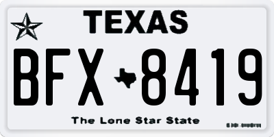 TX license plate BFX8419