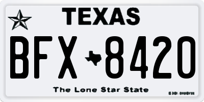 TX license plate BFX8420