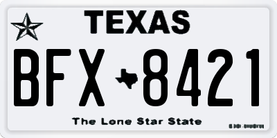 TX license plate BFX8421