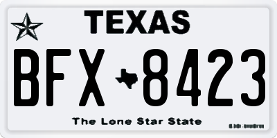TX license plate BFX8423