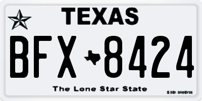 TX license plate BFX8424