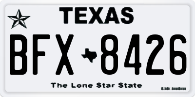 TX license plate BFX8426