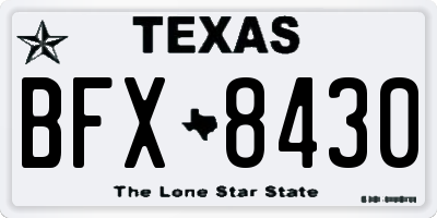 TX license plate BFX8430