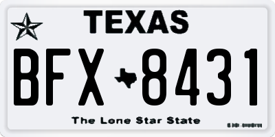 TX license plate BFX8431