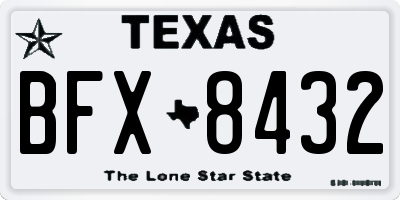 TX license plate BFX8432
