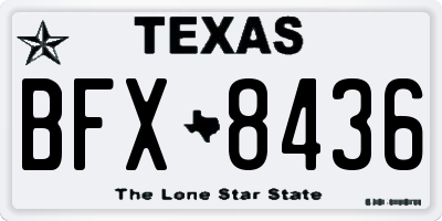 TX license plate BFX8436