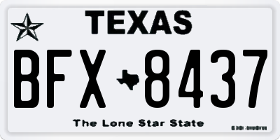 TX license plate BFX8437