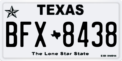 TX license plate BFX8438