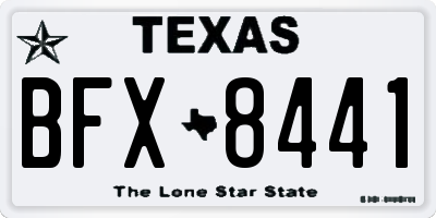 TX license plate BFX8441