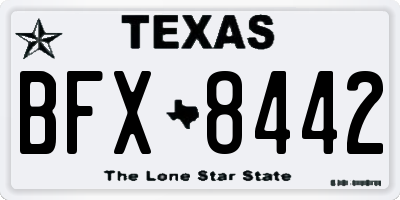 TX license plate BFX8442