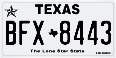 TX license plate BFX8443