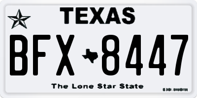 TX license plate BFX8447