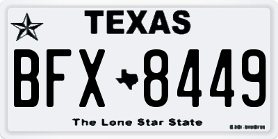 TX license plate BFX8449