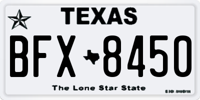 TX license plate BFX8450