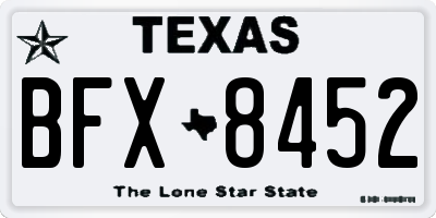 TX license plate BFX8452