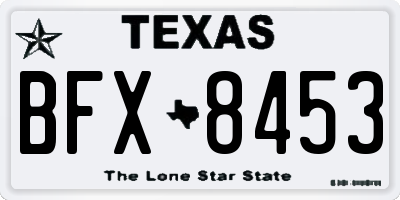 TX license plate BFX8453