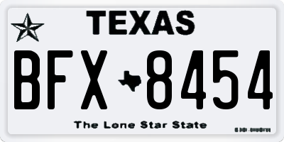 TX license plate BFX8454