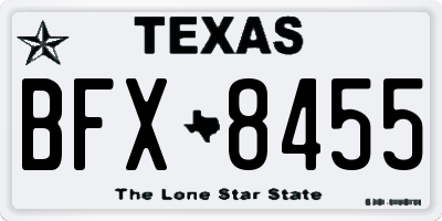 TX license plate BFX8455