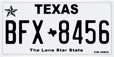 TX license plate BFX8456