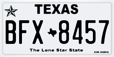 TX license plate BFX8457