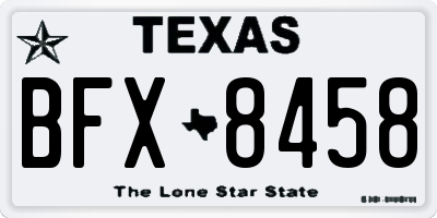 TX license plate BFX8458