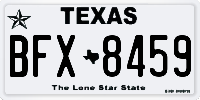 TX license plate BFX8459
