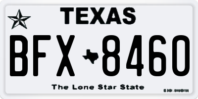 TX license plate BFX8460