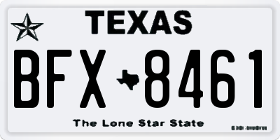 TX license plate BFX8461
