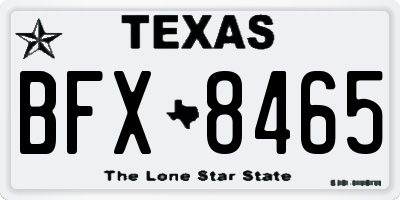 TX license plate BFX8465