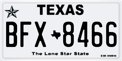TX license plate BFX8466
