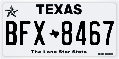 TX license plate BFX8467