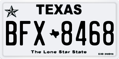 TX license plate BFX8468