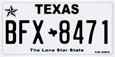 TX license plate BFX8471