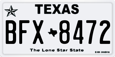 TX license plate BFX8472